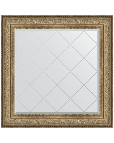 Зеркало Evoform Exclusive-G 90х90 BY 4339 с гравировкой в багетной раме - Виньетка античная бронза 109 мм