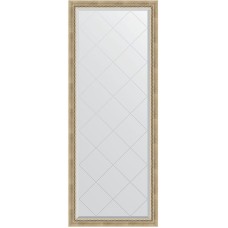 Зеркало Evoform Exclusive-G Floor 198х78 BY 6302 с гравировкой в багетной раме - Состаренное серебро с плетением 70 мм