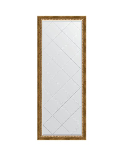 Зеркало Evoform Exclusive-G Floor 198х78 BY 6303 с гравировкой в багетной раме - Состаренная бронза с плетением 70 мм
