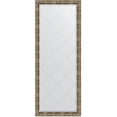 Зеркало Evoform Exclusive-G Floor 198х78 BY 6307 с гравировкой в багетной раме - Серебряный бамбук 73 мм