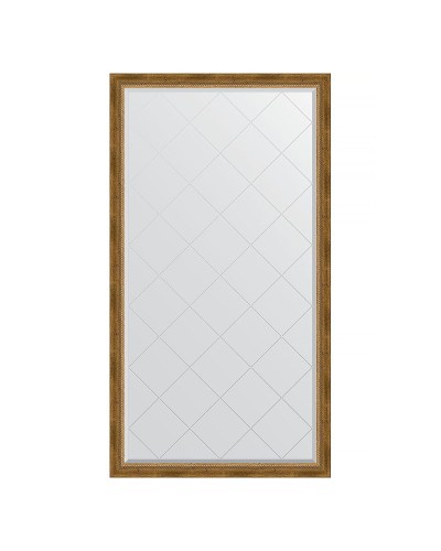 Зеркало Evoform Exclusive-G Floor 198х108 BY 6343 с гравировкой в багетной раме - Состаренная бронза с плетением 70 мм