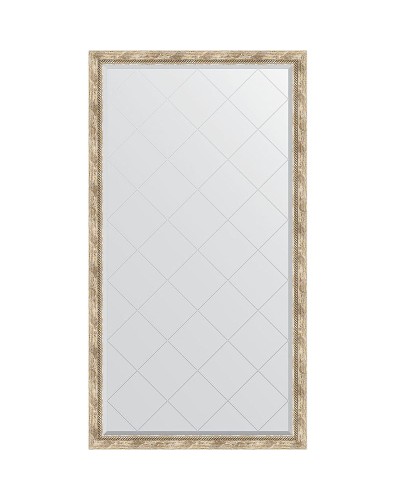 Зеркало Evoform Exclusive-G Floor 198х108 BY 6344 с гравировкой в багетной раме - Прованс с плетением 70 мм