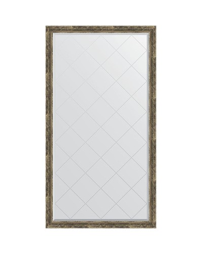 Зеркало Evoform Exclusive-G Floor 198х108 BY 6345 с гравировкой в багетной раме - Старое дерево с плетением 70 мм