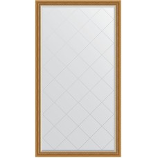 Зеркало Evoform Exclusive-G Floor 198х108 BY 6341 с гравировкой в багетной раме - Состаренное золото с плетением 70 мм