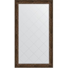 Зеркало Evoform Exclusive-G Floor 207х117 BY 6380 с гравировкой в багетной раме - Состаренное дерево с орнаментом 120 мм