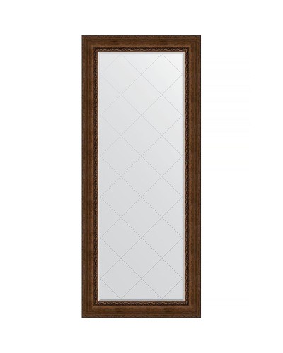 Зеркало Evoform Exclusive-G Floor 207х87 BY 6339 с гравировкой в багетной раме - Состаренная бронза с орнаментом 120 мм