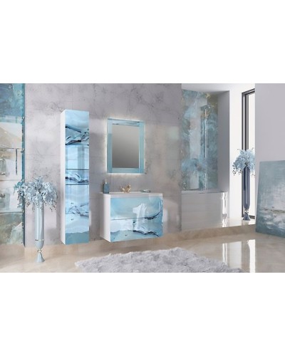 Зеркало Marka One Glass 60x80 У73245 с подсветкой Blue marble