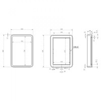 Зеркало Abber Kristall 55 AT6701Opal с подсветкой Коричневое с сенсорным выключателем с часами