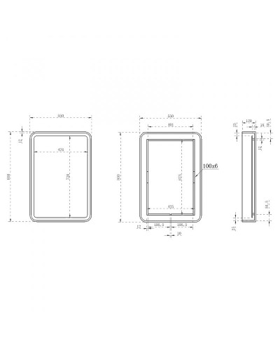 Зеркало Abber Kristall 55 AT6701Opal с подсветкой Коричневое с сенсорным выключателем с часами