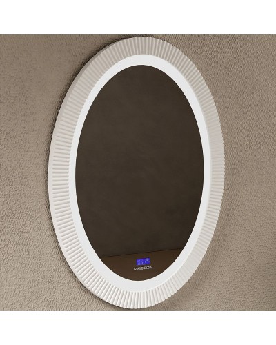 Зеркало Abber Stein 60 AS6601 с подсветкой Белое с сенсорным выключателем с часами