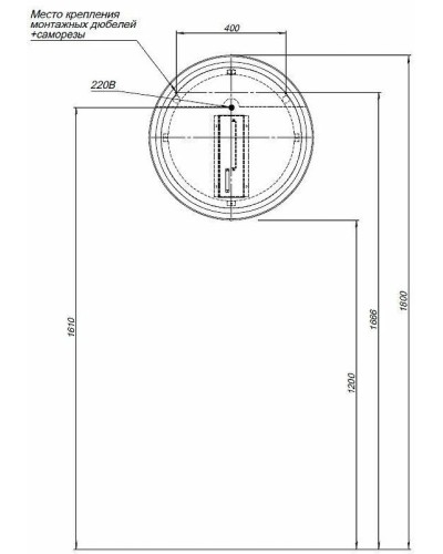 Зеркало Allen Brau Infinity 60 1.21022.BL с подсветкой Черное с сенсорным выключателем