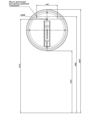 Зеркало Allen Brau Infinity 80 1.21017.BL с подсветкой Черное с сенсорным выключателем