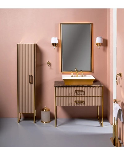 Зеркало Boheme Armadi Art Monaco 70 566-CPG с подсветкой Капучино глянец Золото