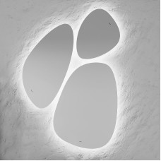 Зеркало Jorno Stone 80 Stn.05/W/JR с подсветкой капля (3 шт)