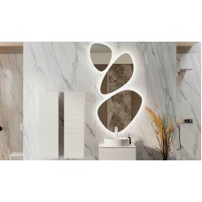 Зеркало Jorno Stone 80 Stn.05/W/JR с подсветкой капля (3 шт)