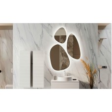 Зеркало Jorno Stone 80 Stn.05/W/JR с подсветкой капля (3 шт)