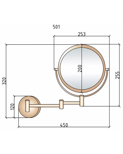 Косметическое зеркало Boheme Brillante 505 с подсветкой с увеличением Хром