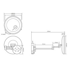 Косметическое зеркало Bemeta Cosmetic mirrors 116401772 с подсветкой с увеличением Хром