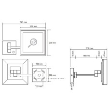 Косметическое зеркало Bemeta Cosmetic mirrors 116201202 с подсветкой с увеличением Хром