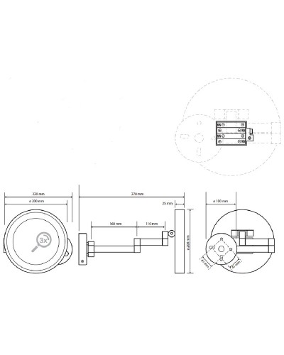 Косметическое зеркало Bemeta Cosmetic mirrors 116301142 с подсветкой с увеличением Хром