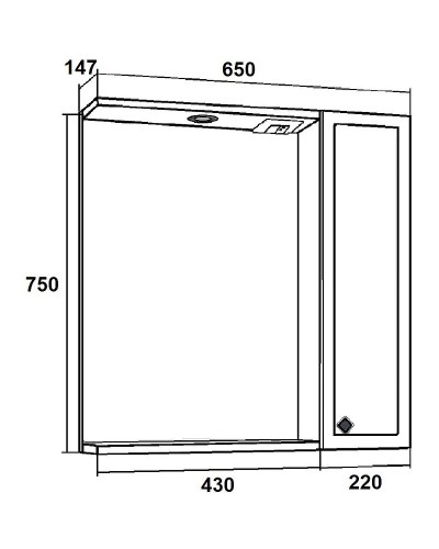 Зеркало со шкафом Runo Римини 65 00-00001277 с подсветкой Мята