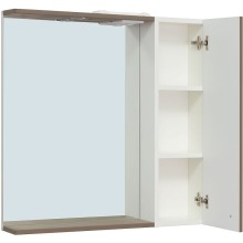 Зеркало со шкафом Runo Римини 75 00-00001280 с подсветкой Бежевое