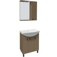 Зеркало со шкафом Runo Римини 75 00-00001280 с подсветкой Бежевое