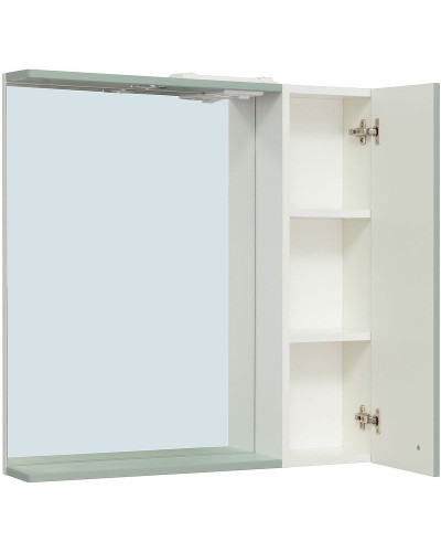 Зеркало со шкафом Runo Римини 75 00-00001279 с подсветкой Мята