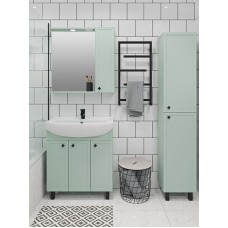 Зеркало со шкафом Runo Римини 75 00-00001279 с подсветкой Мята