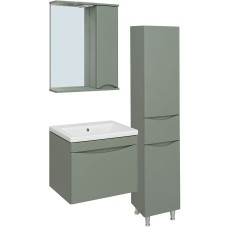 Зеркало со шкафом Runo Афина 60 00-00001207 с подсветкой Цемент