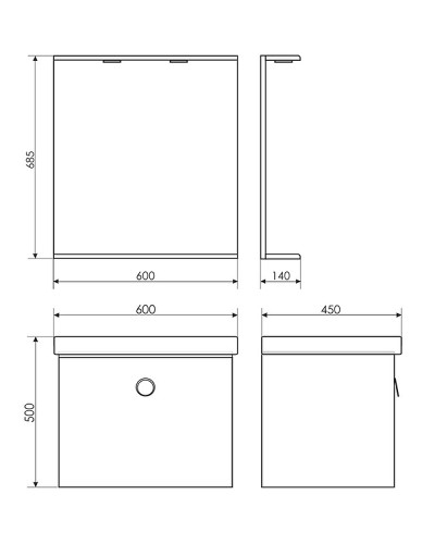 Зеркало Comforty К-60 00003120320 Белое