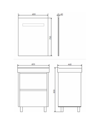 Зеркало Comforty Виола 60 00-00005257 с подсветкой с сенсорным выключателем
