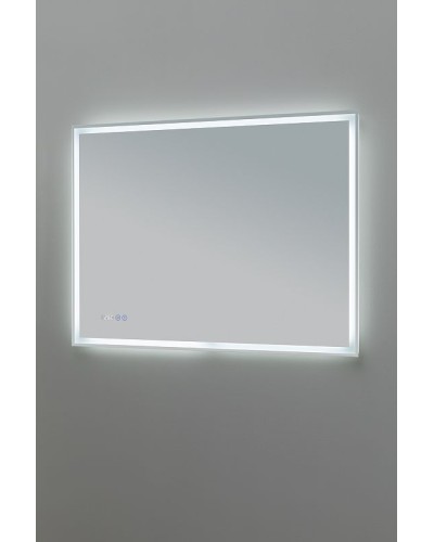 Зеркало Aquanet Оптима 100 288967 с подсветкой Белое матовое с сенсорным выключателем, подогревом и часами