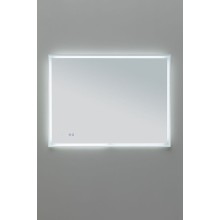 Зеркало Aquanet Оптима 100 288967 с подсветкой Белое матовое с сенсорным выключателем, подогревом и часами