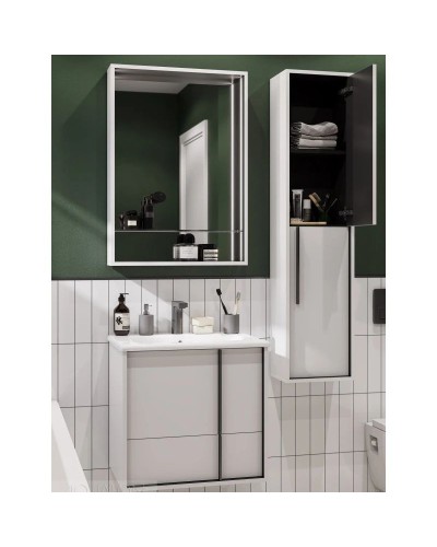 Зеркало 60х85 см белый матовый Акватон Ривьера 1A238902RVX20