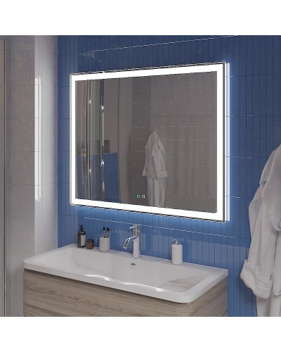 Зеркало BelBagno 100 SPC-GRT-1000-800-LED-TCH-SND с подсветкой с голосовым управлением и подогревом