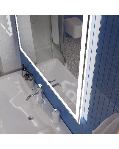 Зеркало BelBagno 100 SPC-GRT-1000-800-LED-TCH-SND с подсветкой с голосовым управлением и подогревом