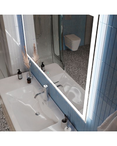 Зеркало BelBagno 120 SPC-GRT-1200-800-LED-TCH-SND с подсветкой с голосовым управлением и подогревом