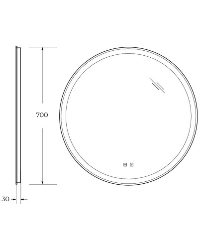 Зеркало BelBagno 70 SPC-RNG-700-LED-TCH-SND с подсветкой с голосовым управлением и подогревом