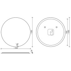 Зеркало Sancos Sfera 100 SF1000 с подсветкой с сенсорным выключателем