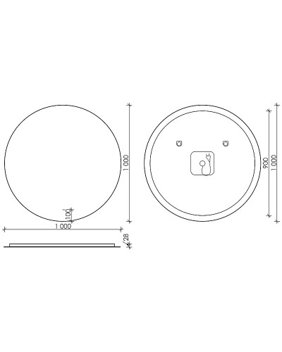 Зеркало Sancos Sfera 100 SF1000 с подсветкой с сенсорным выключателем