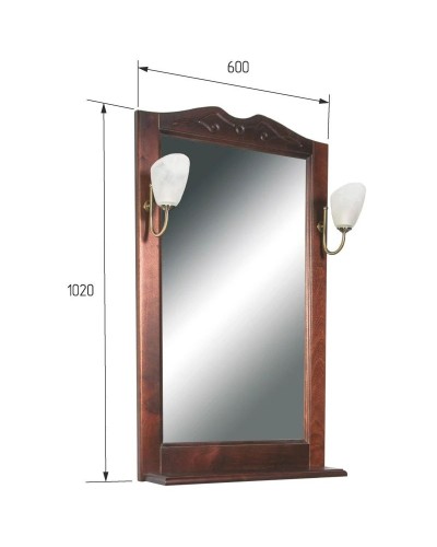 Зеркало 75х102 см орех антикварный Orange Villi Villi-60ZE