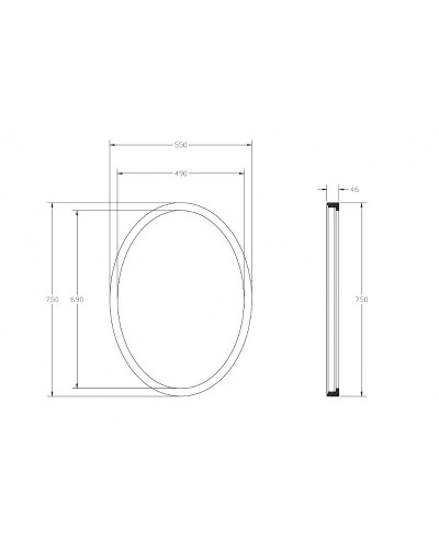 Зеркало Abber Stein 55 AS6610R с подсветкой с многофункциональной панелью