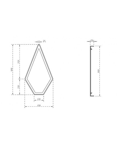Зеркало Abber Stein 45 AS6611R с подсветкой с многофункциональной панелью