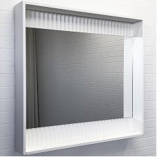 Зеркало Comforty Марсель 90 00-00013685 с подсветкой Белое матовое с бесконтактным выключателем