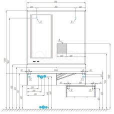 Зеркало 119,4х110 см Акватон Сакура 1A220002SKW80