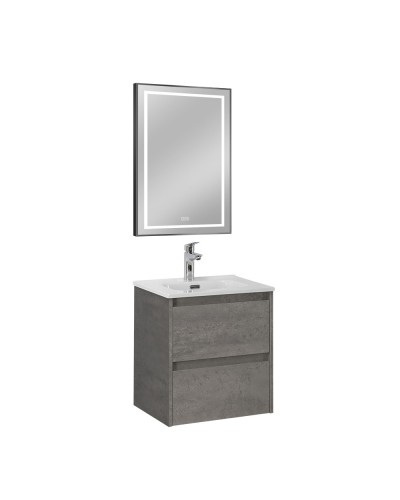 Зеркало в алюминиевой раме с подсветкой и сенсорным выключателем и подогревом BelBagno SPC-KRAFT-500-800-LED-TCH-WARM-NERO