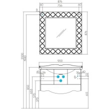 Зеркало 87,6х87,6 см зеркальная рама Акватон Венеция 1A155702VN010