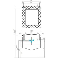 Зеркало 73,8х84,2 см белый Акватон Венеция 1A151102VNL10