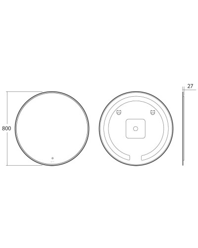 Зеркало 80х80 см OWL 1975 Skagern OWLM200200